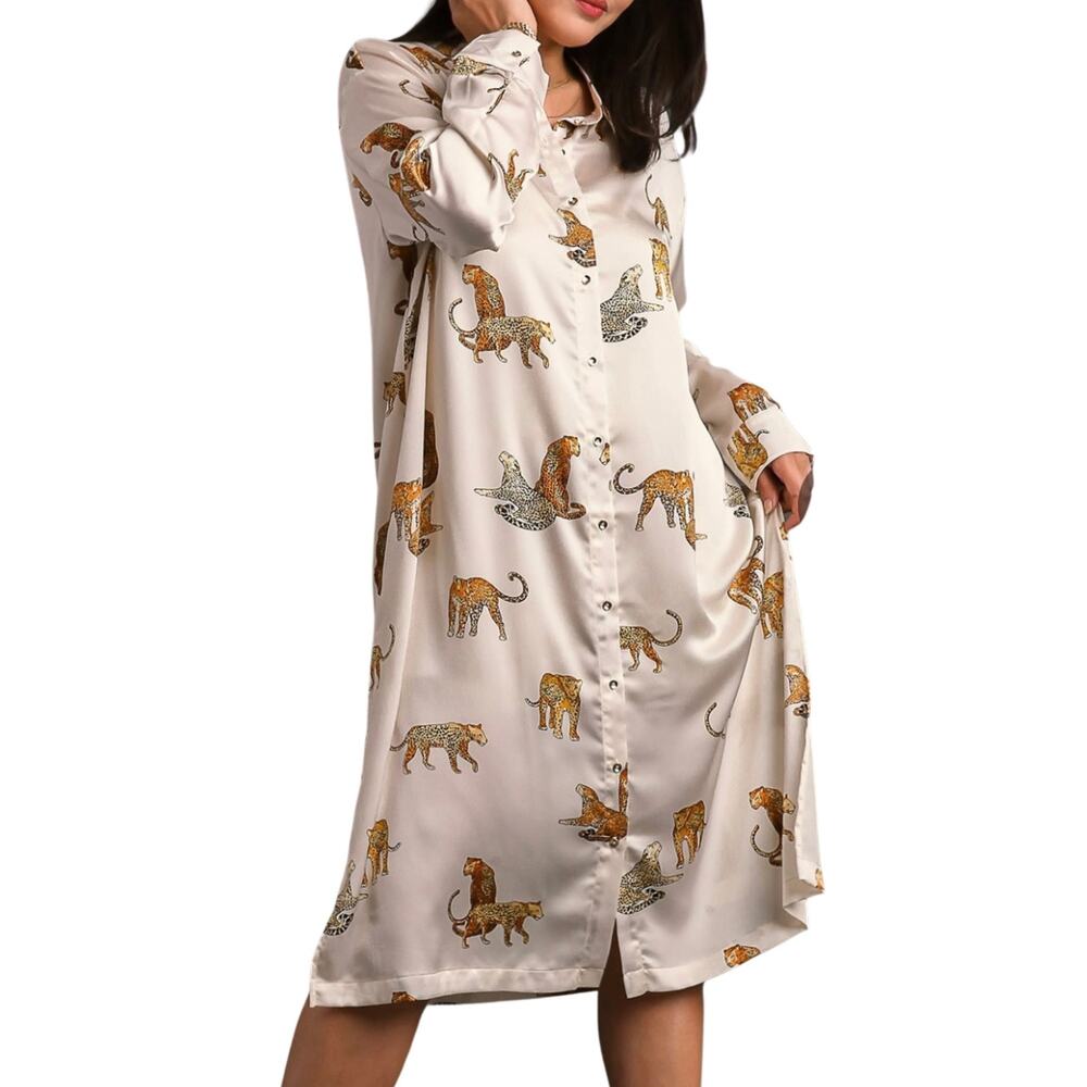 NWT Umgee cream color duster with cheetahs XL NWT - image 2